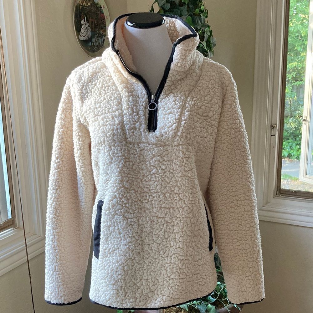 Thread & Supply Three Quarter Zip Pullover Fleece Sherpa Teddy Fleece Size S